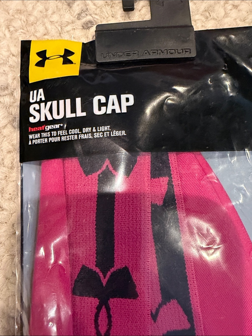NWT Under Armour Hot Pink & Black Unisex  Skull Cap Headband